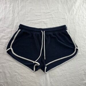 Garage Navy & White Terry Cloth Shirts Sz S